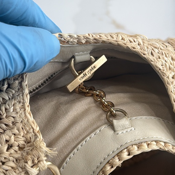 Cult Gaia Naima Tote Bag in Tan - textured bobble design with Chain Handle-NWOT - Picture 16 of 17